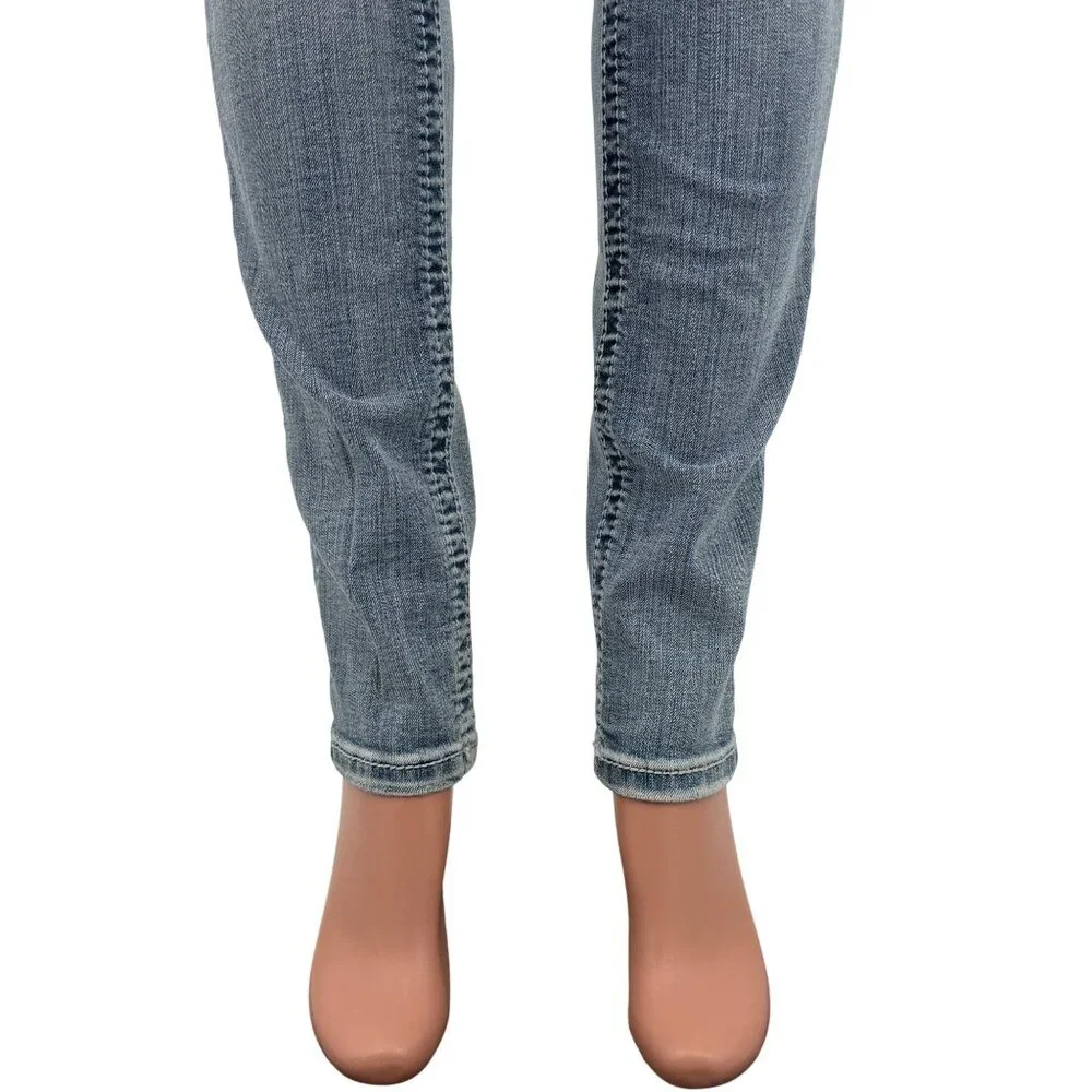 Miss Me Rhinestone Wing Distressed Skinny Jeans | McBling Y2K Early 2010s Tumblr - Picture 9 of 16